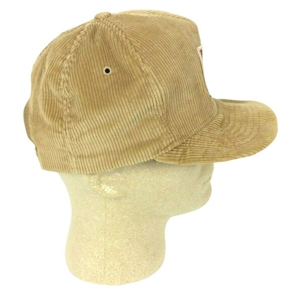 Texas Instruments Patch Snapback Hat Tan Corduroy Cap Adjustable Swingster USA - Picture 2 of 8